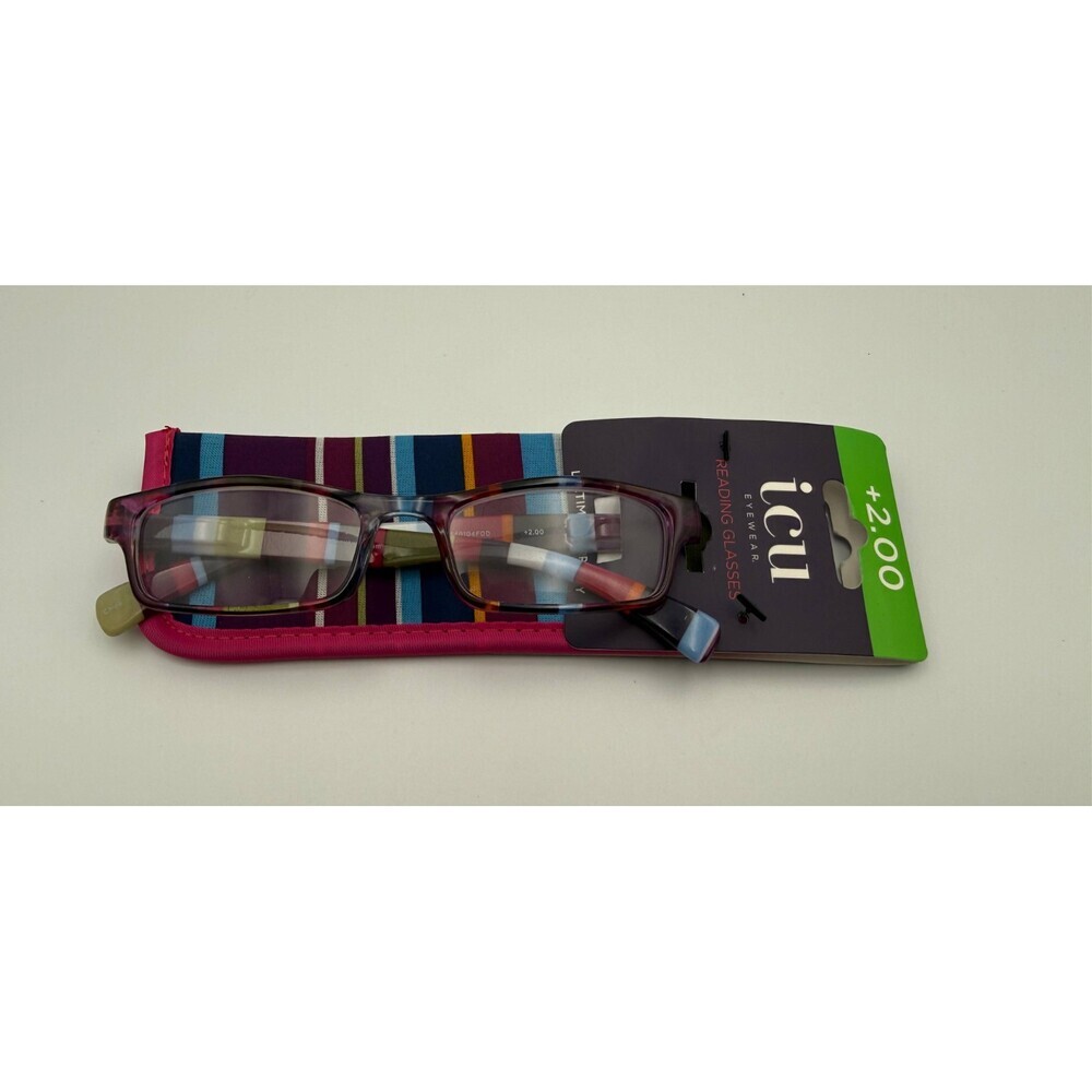 ICU Eyewear Women's Reading Glasses +2.0 Magnification Multicolor Tortoise Frame